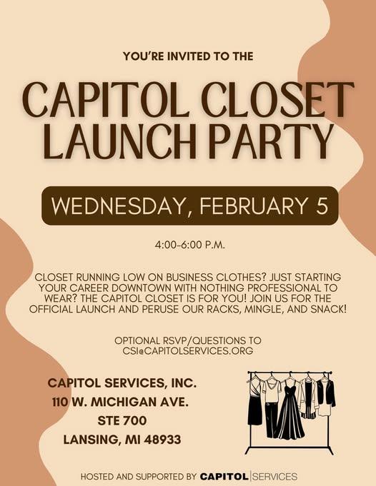 Capitol Closet Launch Party event flyer