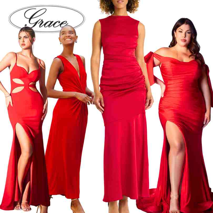 Red dresses from Grace Boutique