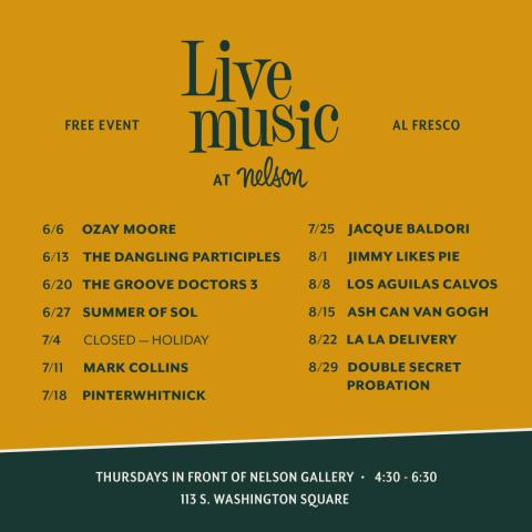 Live Music Thursdays at Nelson Gallery Flyer