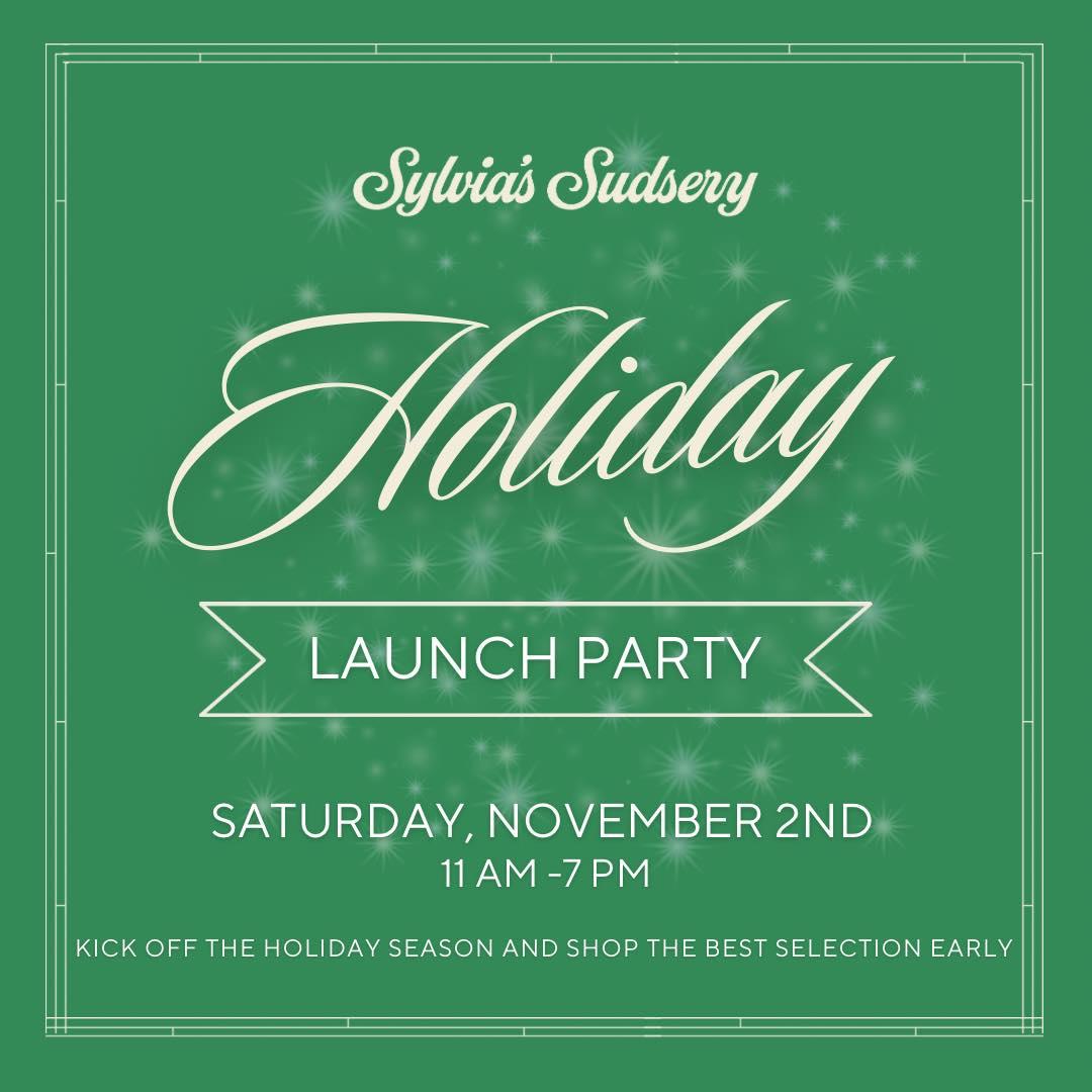 Sylvia’s Sudsery Holiday Launch Party Flyer