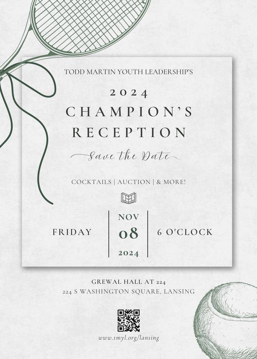 TMYL's 2024 Champion's Reception flyer